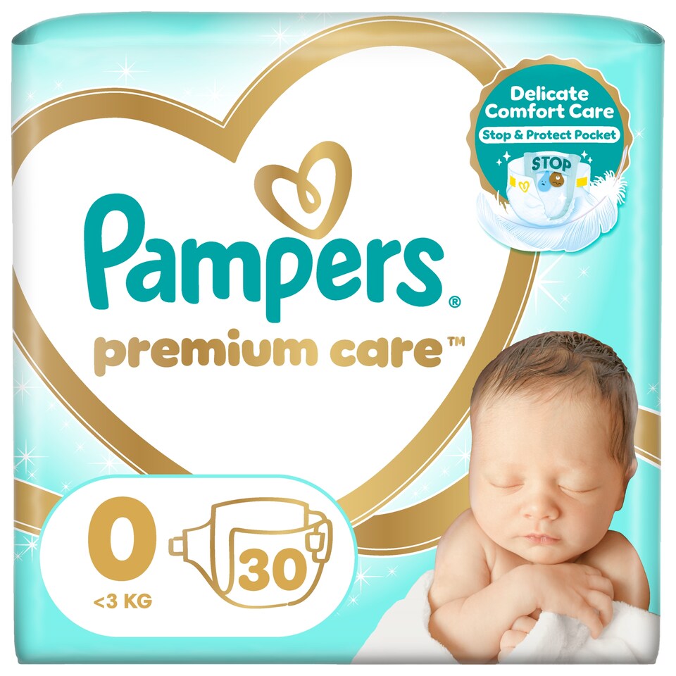 image 1 of Pampers Premium Care Size 0, 30 Nappies, <3kg