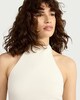 image 3 of F&F Polyamide Halter Neck Vest in Cream