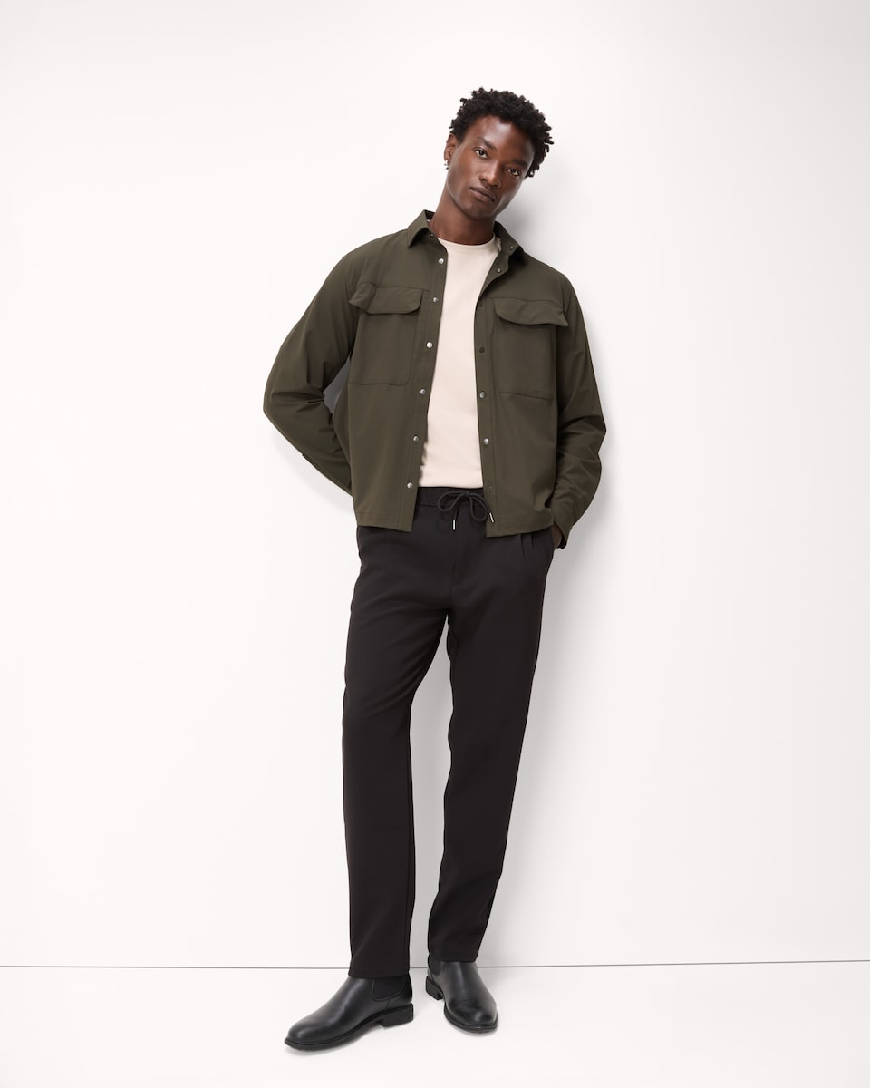 image 1 of The F&F Edit Collared Shower Resistant Overshirt in Khaki