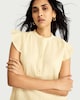image 2 of F&F Pure Cotton Double Cloth Ruffle Sleeved Blouse in Yellow