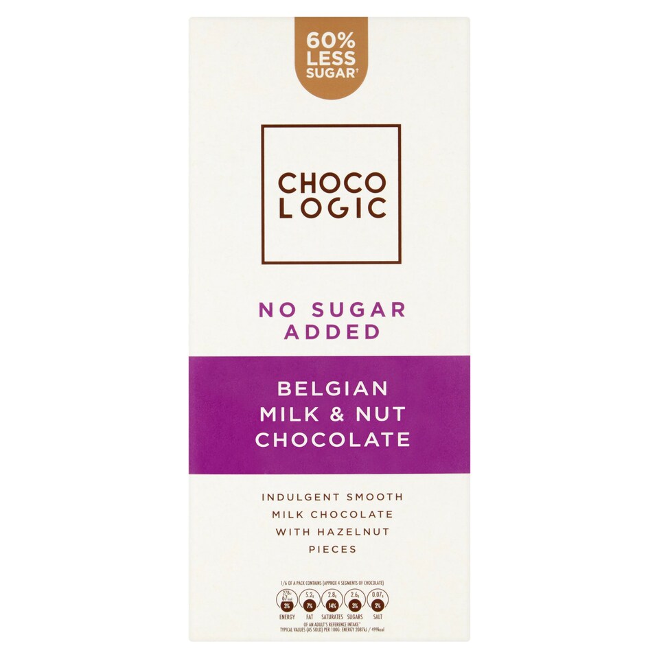 Chocologic No Added Sugar Milk Hazelnut Chocolate 80G