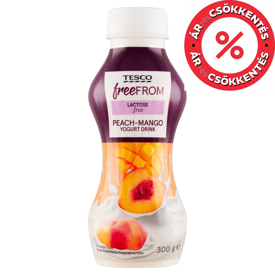 Tesco Free From Lactose Free Peach-Mango Yogurt Drink 300 g