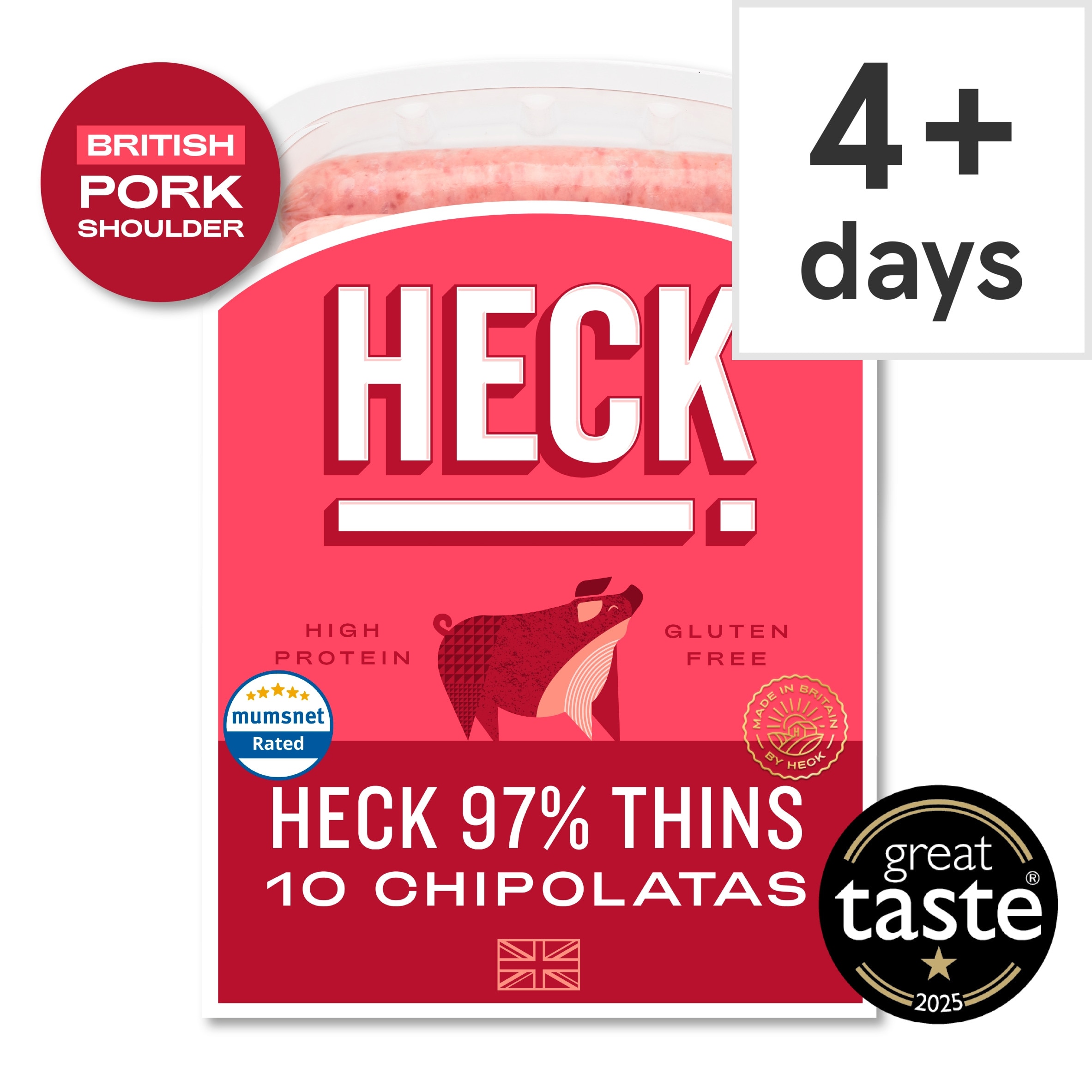 Heck 10 Pork Chipolatas 340G