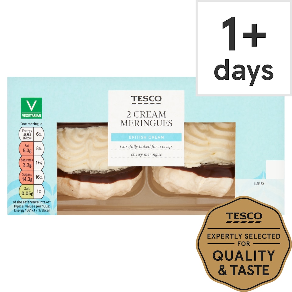 Tesco Fresh Cream Meringues 2 Pack