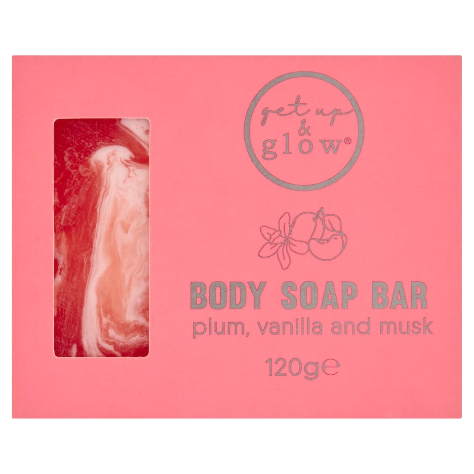 Get Up & Glow body soap bar plum vanilla and musk 120g
