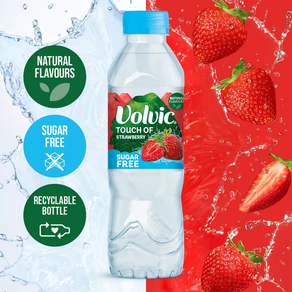 image 1 of Volvic Touch of Strawberry Sugar Free Flavoured Water 6x500ml