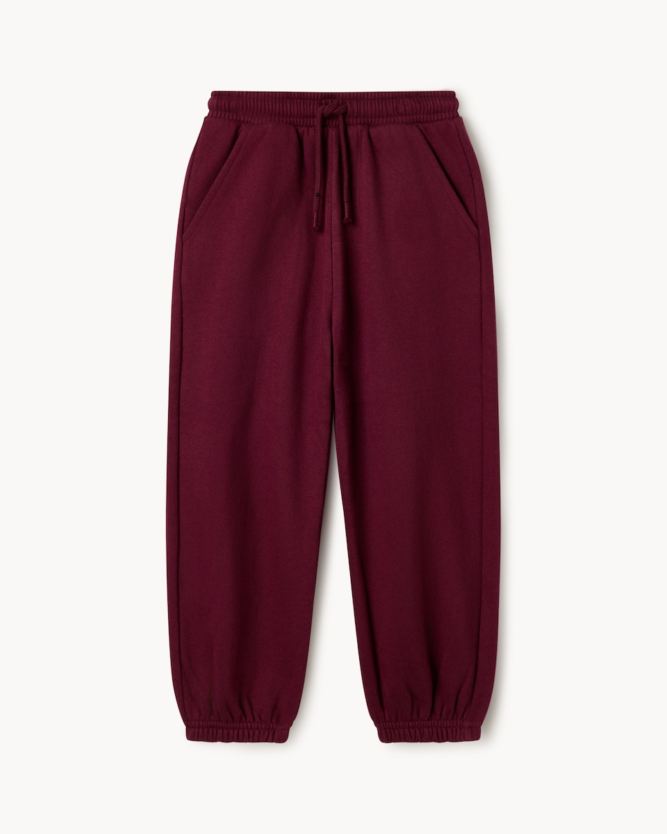 image 1 of F&F Boys Cotton Rich Joggers in Burgundy