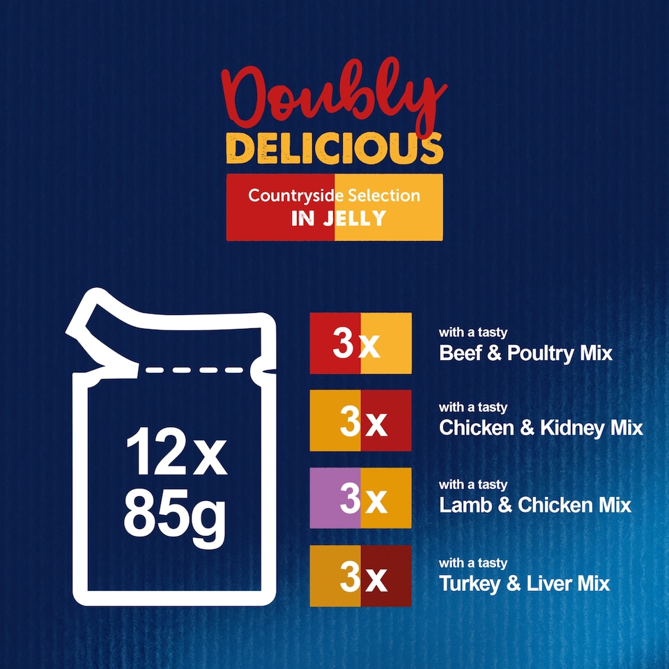 image 1 of Felix Doubly Delicious Meat Selection in Jelly Wet Cat Food 12x85g