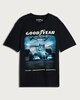 image 4 of Goodyear Pure Cotton Racing Print T-Shirt in Black