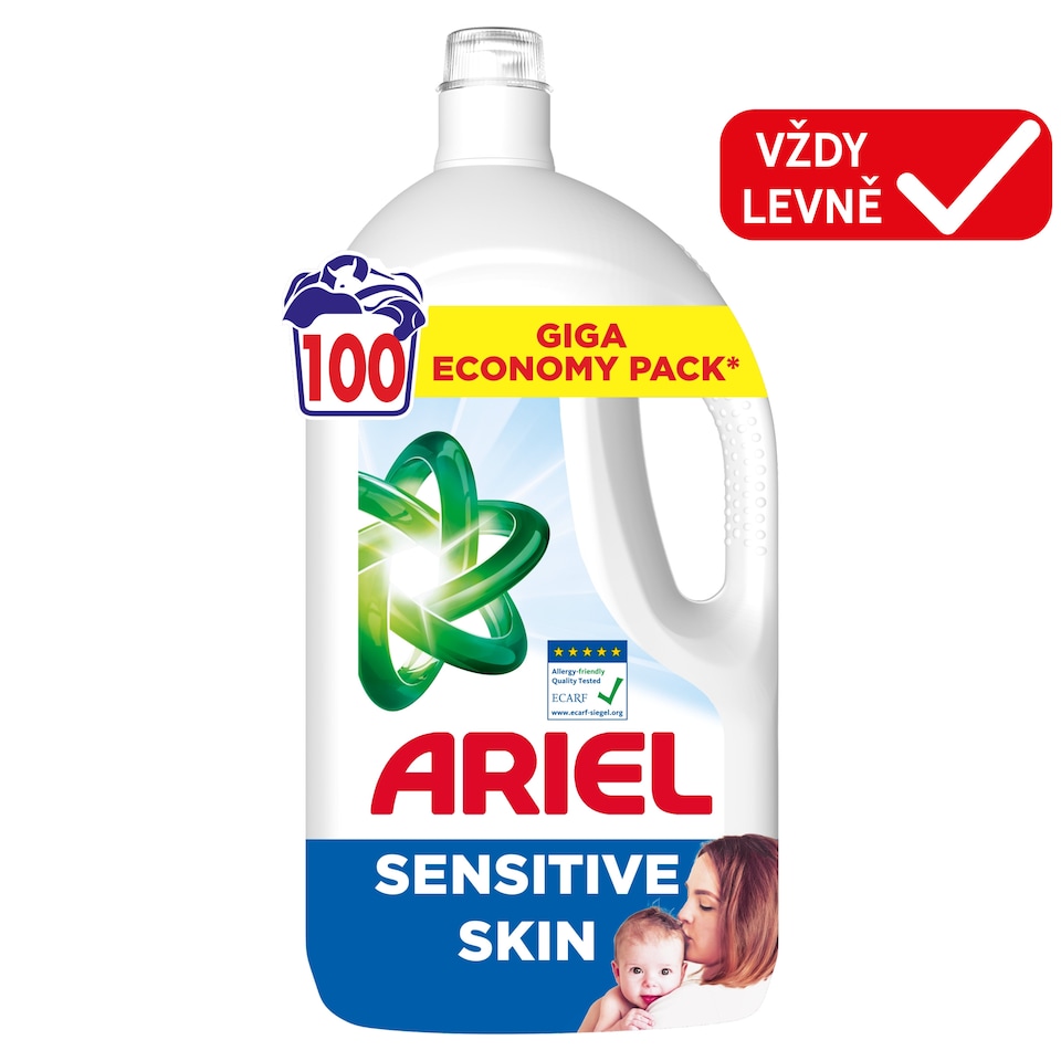 Ariel Sensitive Skin Washing Liquid, 4.5l, 100 Washes