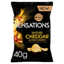 Sensations Mature Cheddar & Chilli Chutney Flavour Potato Crisps 40g