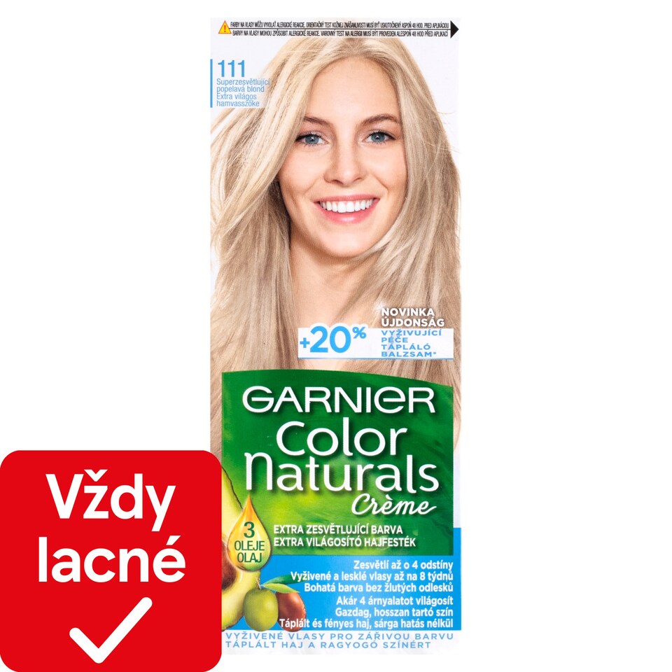 Garnier Color Naturals permanentná farba na vlasy 111 Superzosvetľujúca popolavá blond, 60 +40 +12 m