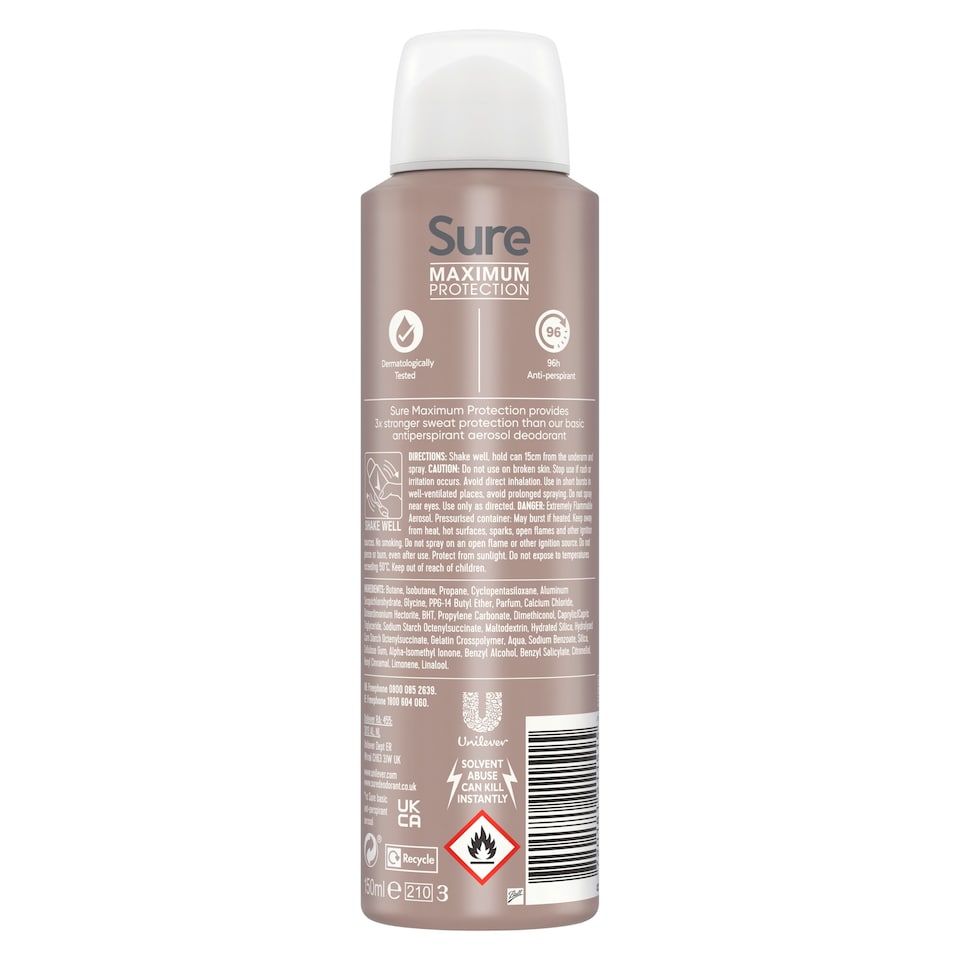 image 1 of Sure Maximum Protection Clean Scent Antiperspirant Deodorant 150ml
