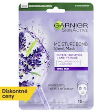 Garnier Skin Naturals textilná maska s výťažkom z levandule proti unavenej pleti, 28 g