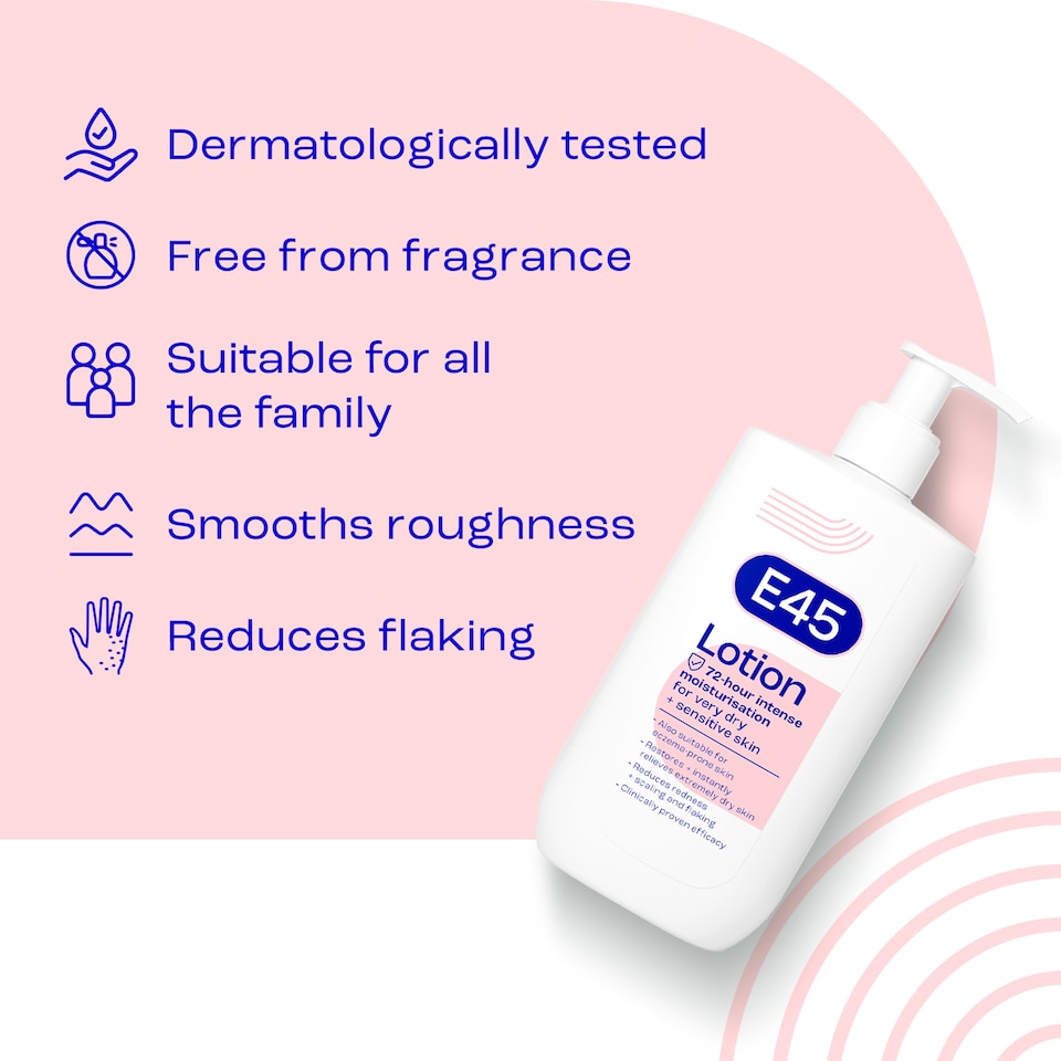 image 1 of E45 Moisturiser Body Lotion for Dry & Sensitive Skin 500ml