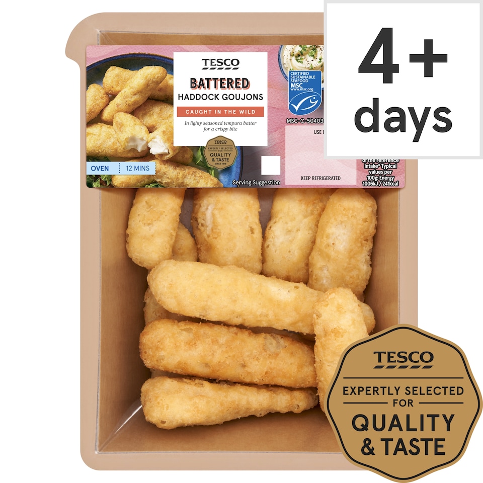 Tesco Battered Haddock Goujons 200G
