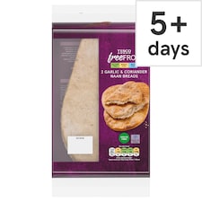 Tesco 2 Garlic & Coriander Naan Breads