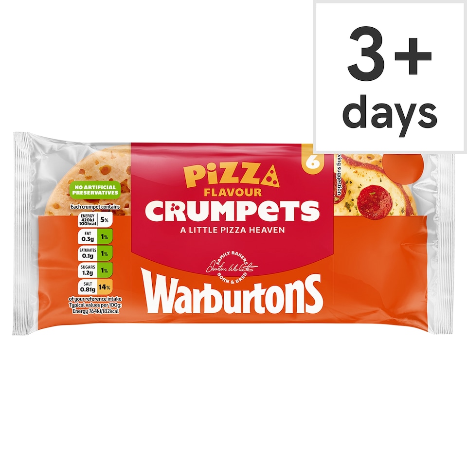 Warburtons 6 Pizza Flavour Crumpets