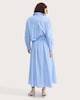 image 3 of The F&F Edit Pure Cotton Poplin Stripe Co-ord Midi Skirt in Blue
