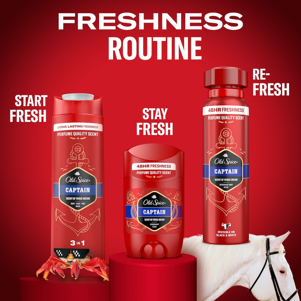 image 1 of Old Spice Captain Men’s Deodorant Body Spray 150ml, Aluminium free, Perfume Quality Scent