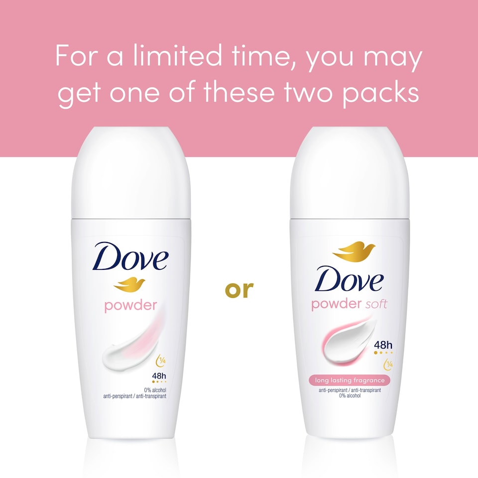 image 1 of Dove 48h Powder Antiperspirant Deodorant Roll On 50ml
