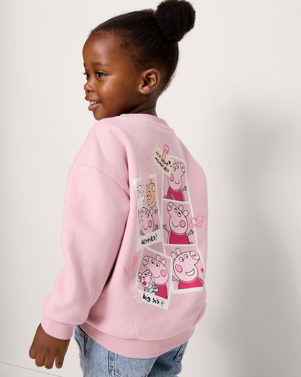 image 1 of Peppa Pig Cotton Rich Sweatshirt in Pink