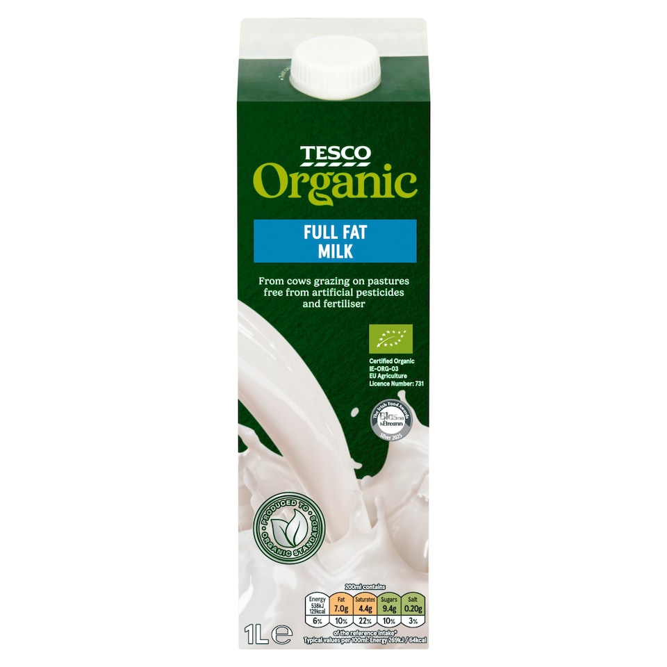 Tesco Fresh Organic Milk 1L