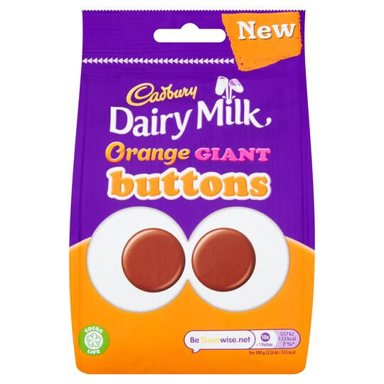 Cadbury Dairy Milk Orange Giant Buttons 110G Tesco Groceries