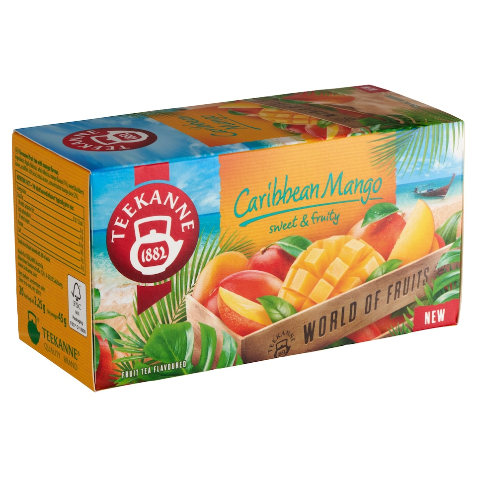image 1 of Teekanne World of Fruits Flavoured Fruit Tea with Mango Flavour 20 Tea Bags 45 g
