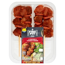 Tesco 4 Bbq Chicken & Chorizo Kebabs 272G