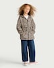 image 1 of F&F Girls Leopard Print Cinched Waist Raincoat in Multi Brown