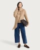 image 2 of The F&F Edit Fringed Scarf Coat with Wool in Med Nude