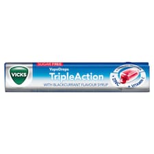 Vicks Triple Action Throat Sweets - Blackcurrant (Sugar Free) 42g