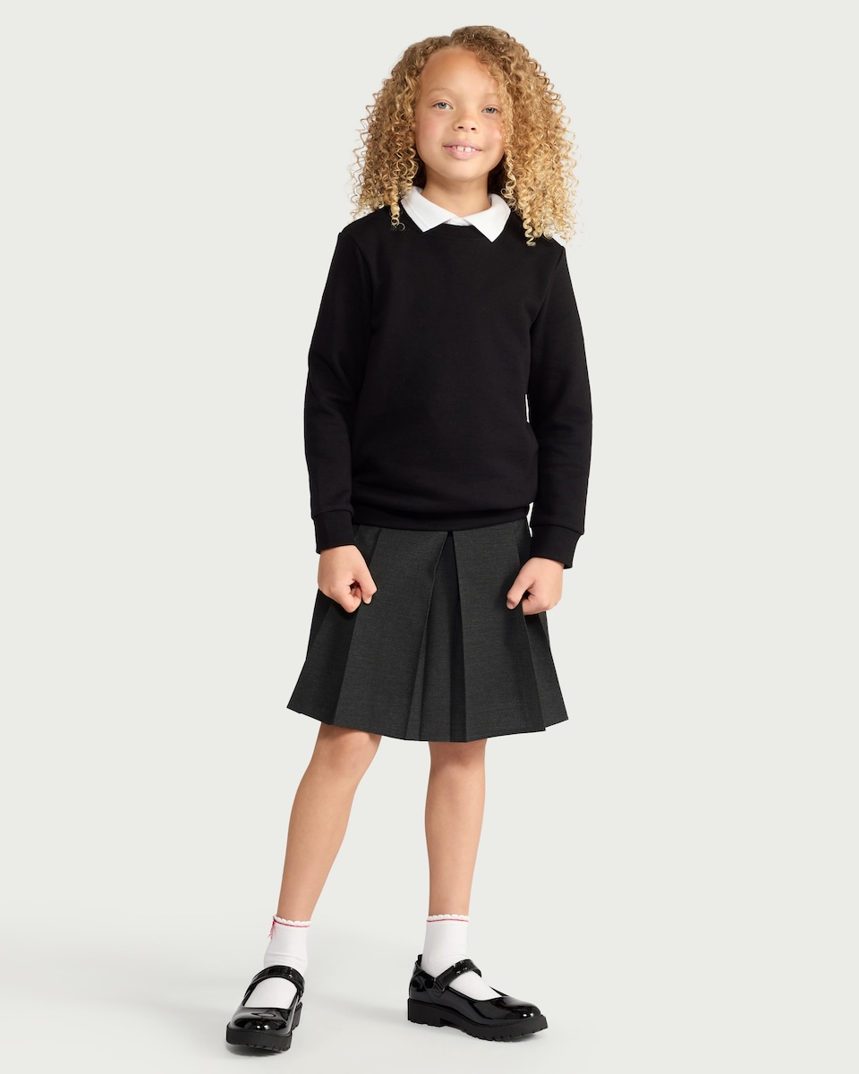 image 1 of F&F School Girls 2-Pack Pleated Kilt Skirts in Grey