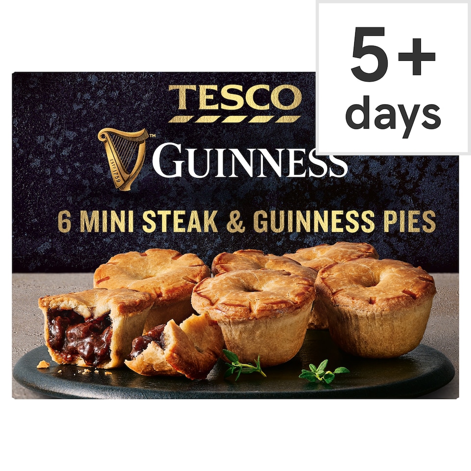 Tesco 6 Steak & Guinness Mini Pies 198g