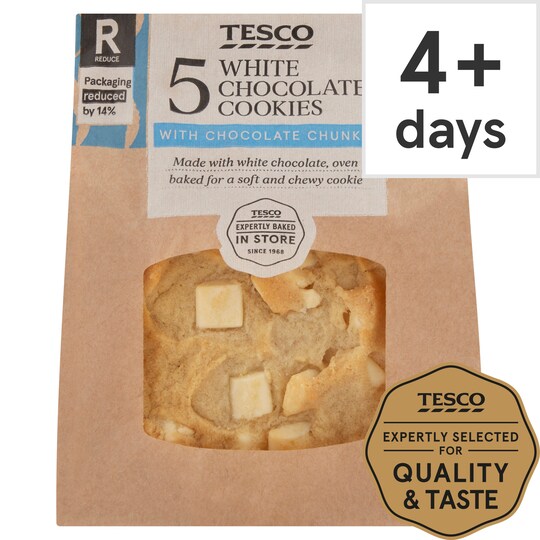 Tesco White Chocolate Cookies 5 Pack Tesco Groceries