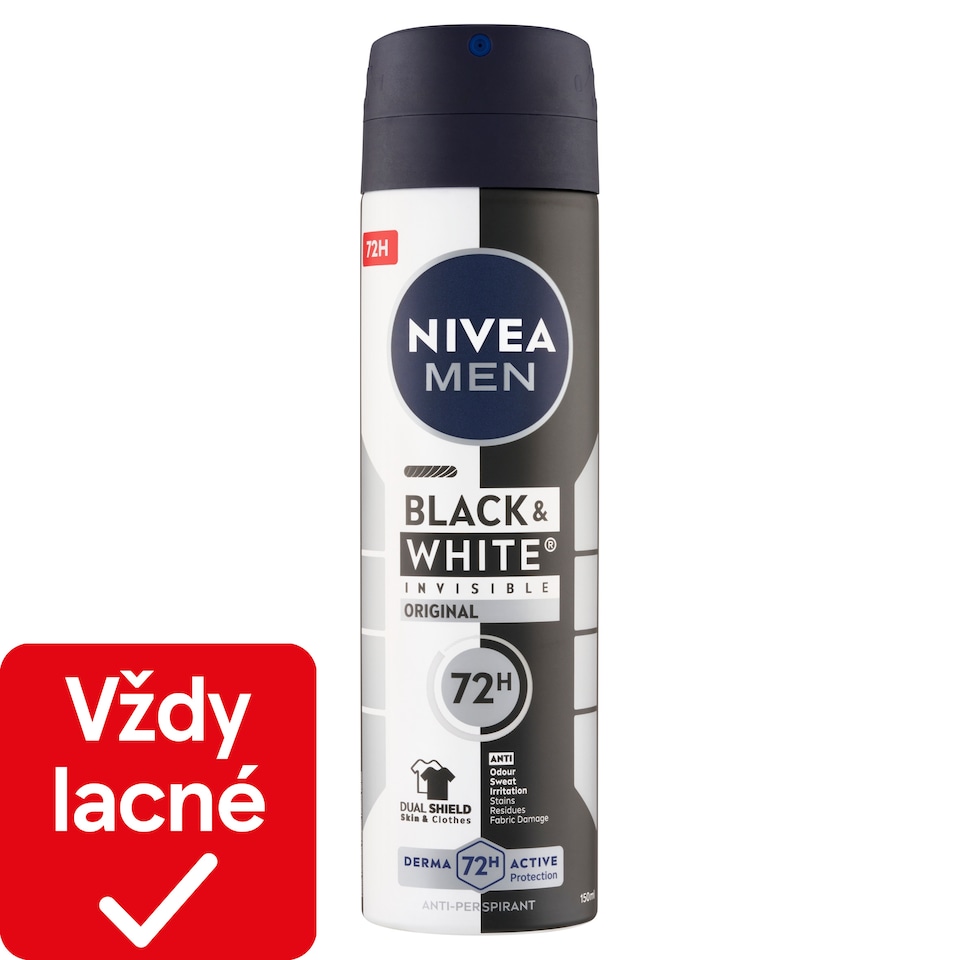 obrázok 1 z Nivea Men Black & White Invisible Original Sprej antiperspirant 150 ml