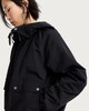 image 1 of F&F Drawstring Hem Hooded Shower Resistant Zip Up Jacket in Black