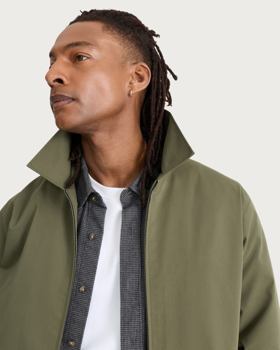 image 1 of F&F Collared Zip Up Jacket in Khaki