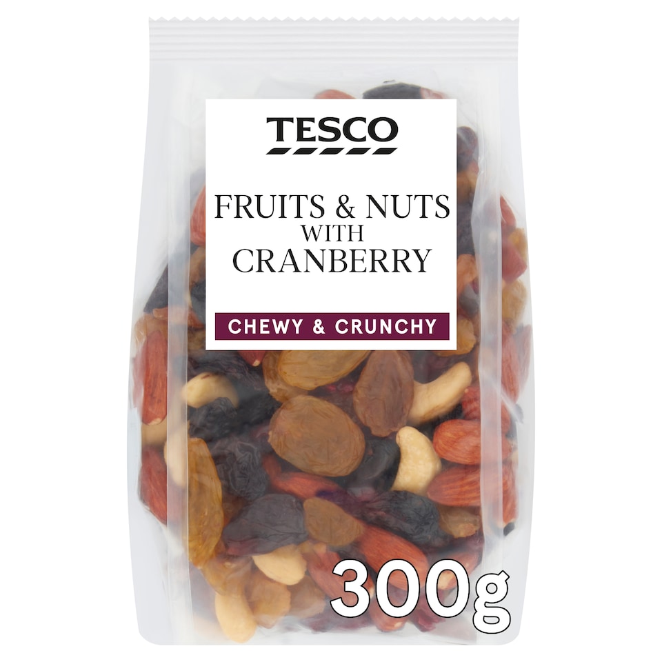 Tesco Fruit & Nut Mix With Cranberry 300G