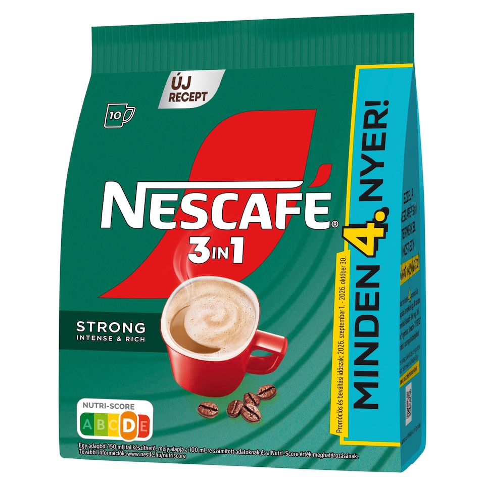 NESCAFÉ 3in1 Strong Intense & Rich azonnal oldódó kávéspecialitás 10 x 14 g (140 g)