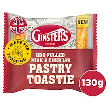 Ginsters BBQ Pulled Pork & Cheddar Pastry Toastie 130g