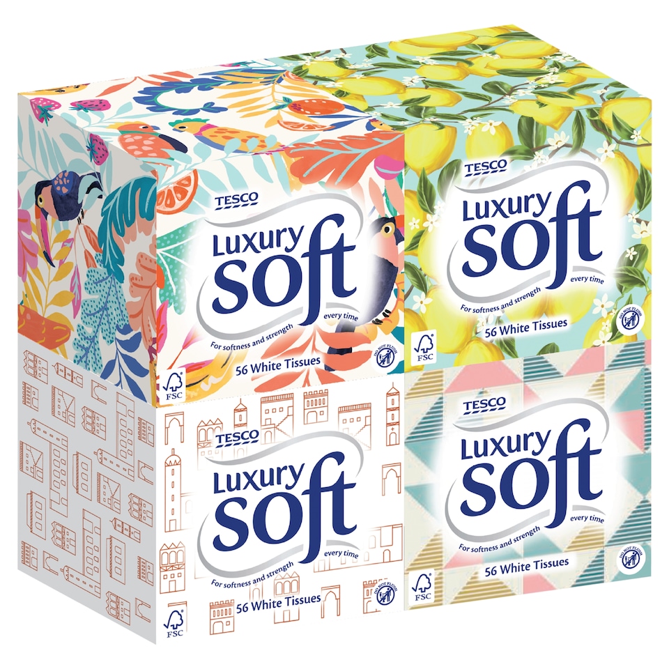 Tesco Luxury Soft Cube Tissues 56S