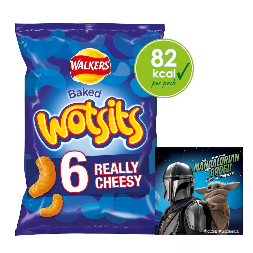 Walkers Wotsits Cheese Multipack Crisps 6x16.5g