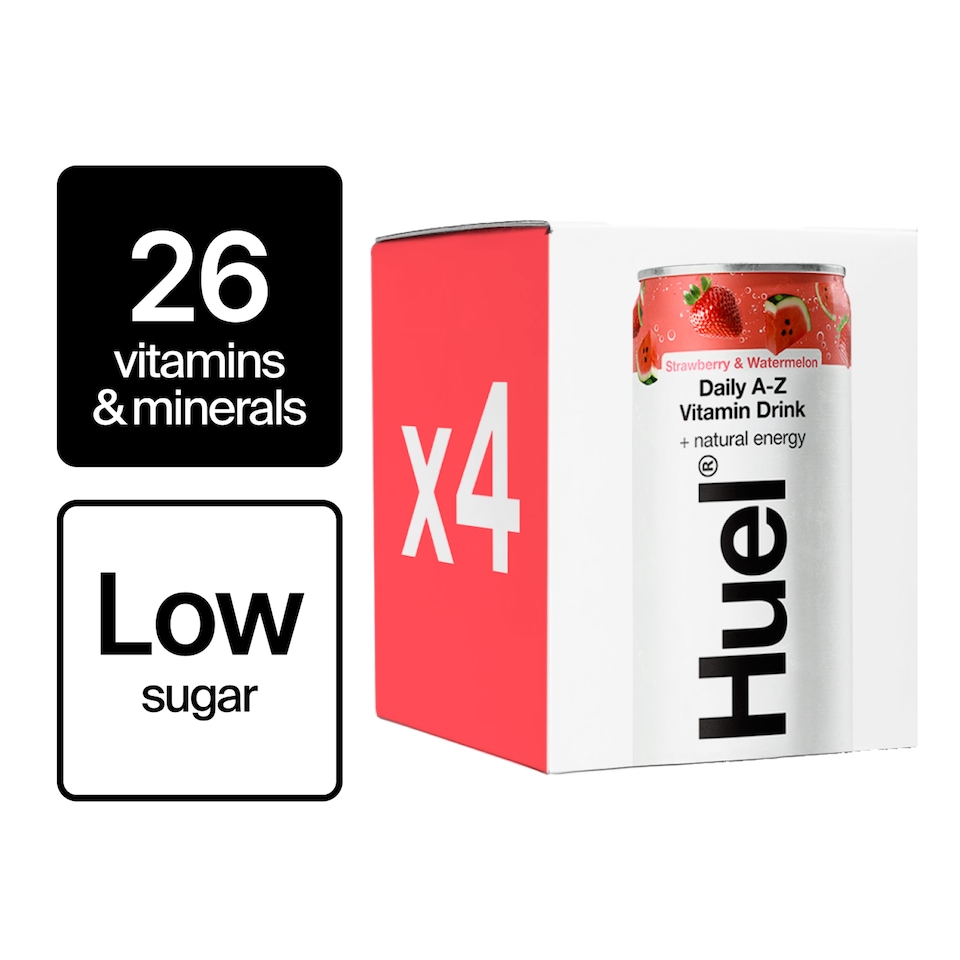 Huel Daily A-Z Watermelon Sparkling Multivitamin Energy Drink 4 x 330ml