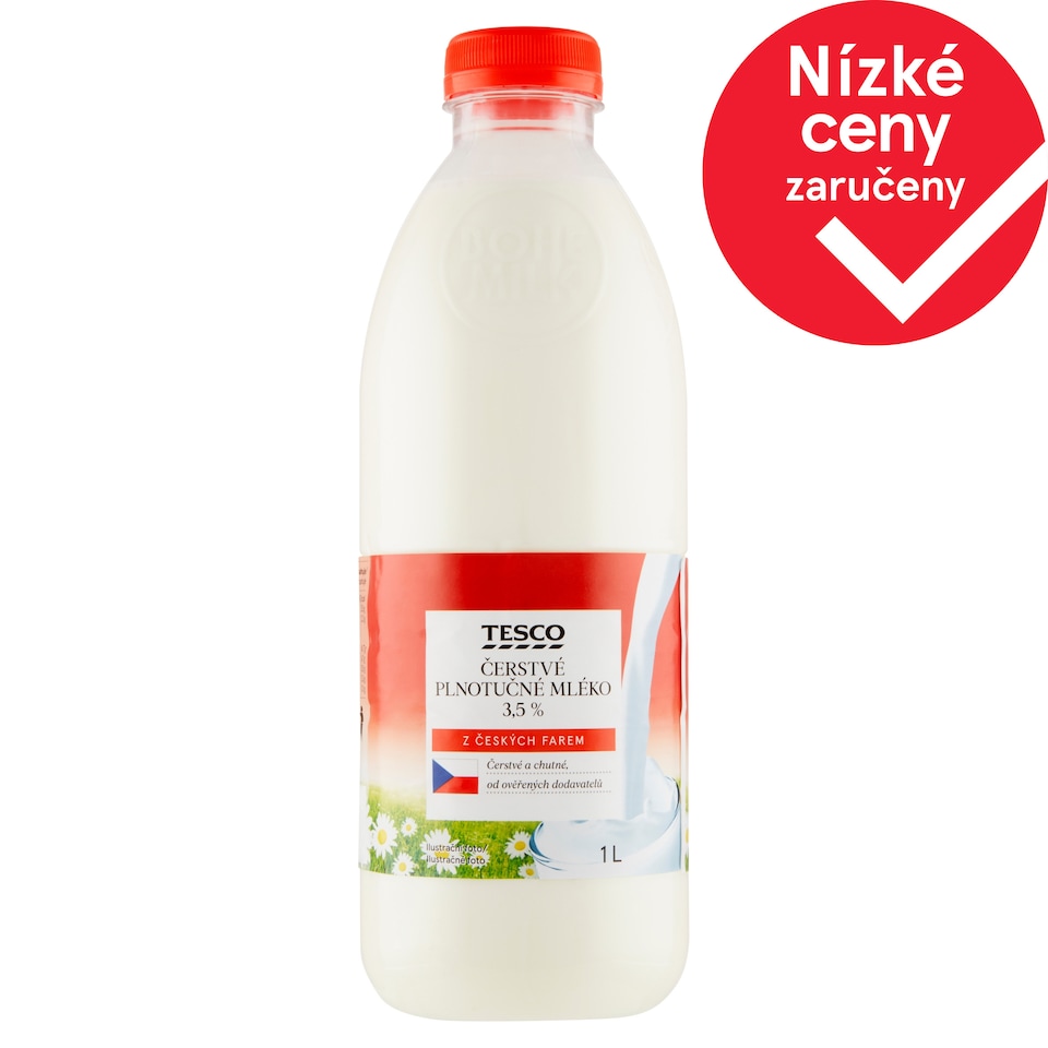 Tesco Fresh Whole Milk 3.5% 1L