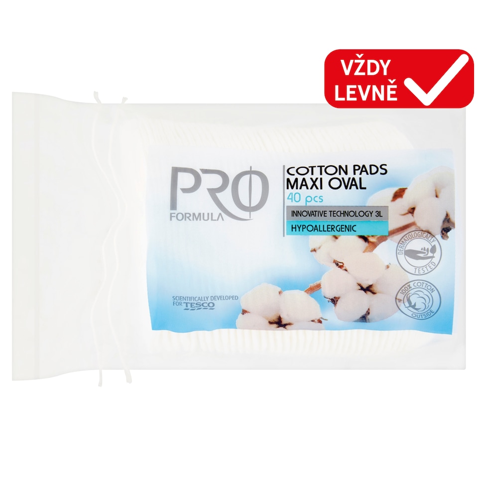 Tesco Pro Formula Kosmetické tampóny oválné 40 ks