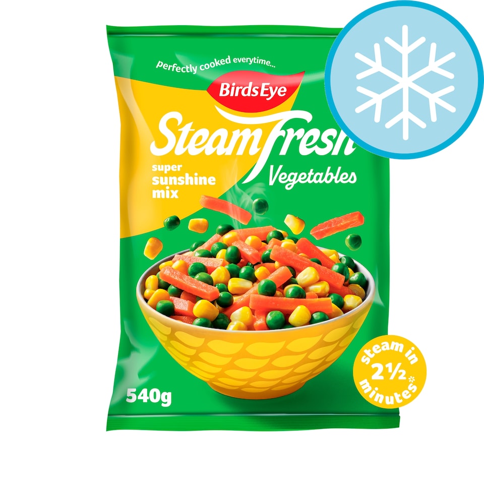 image 1 of Birds Eye Steamfresh 4 Super Sunshine Mixed Vegetables Steam Bags 540g