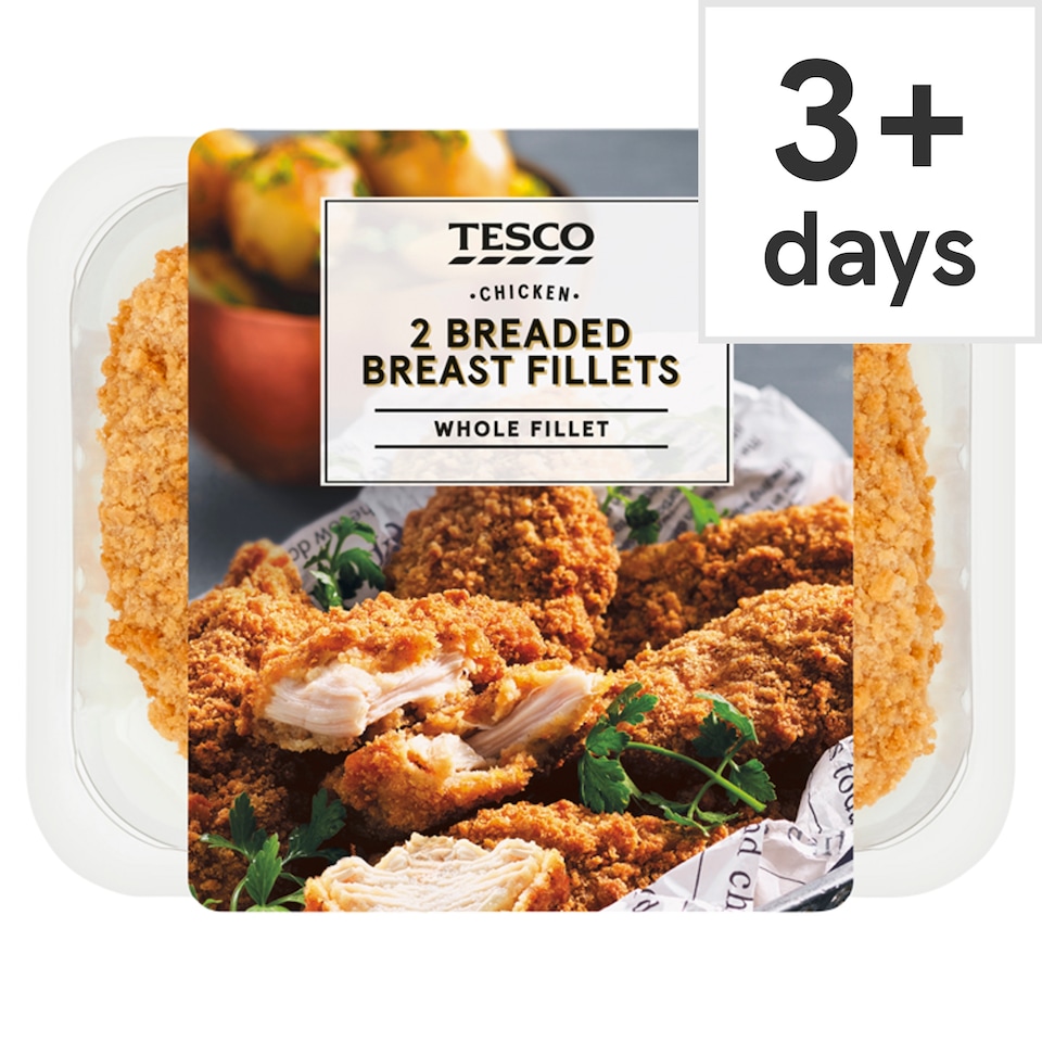 Tesco 2 Breaded Chicken Breast Fillets 350G
