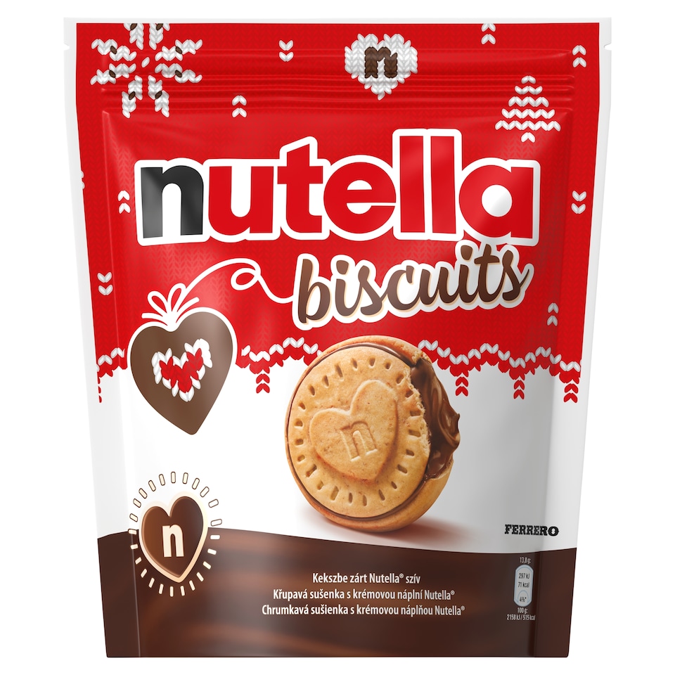 Nutella Biscuits sušenka plněná lískooříškovou pomazánkou s kakaem 193g